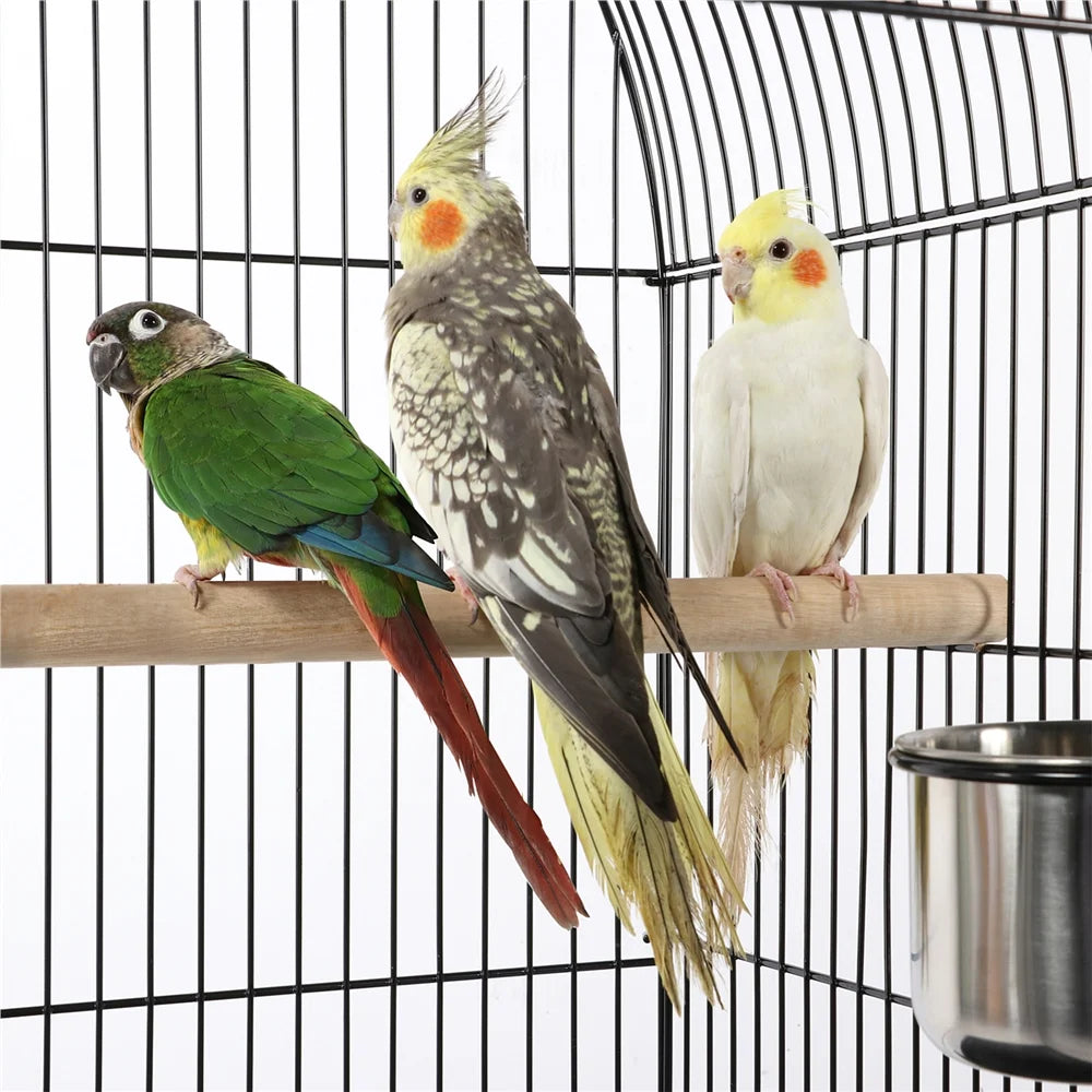 55'' Metal Rolling Bird Cage with Stand, Black