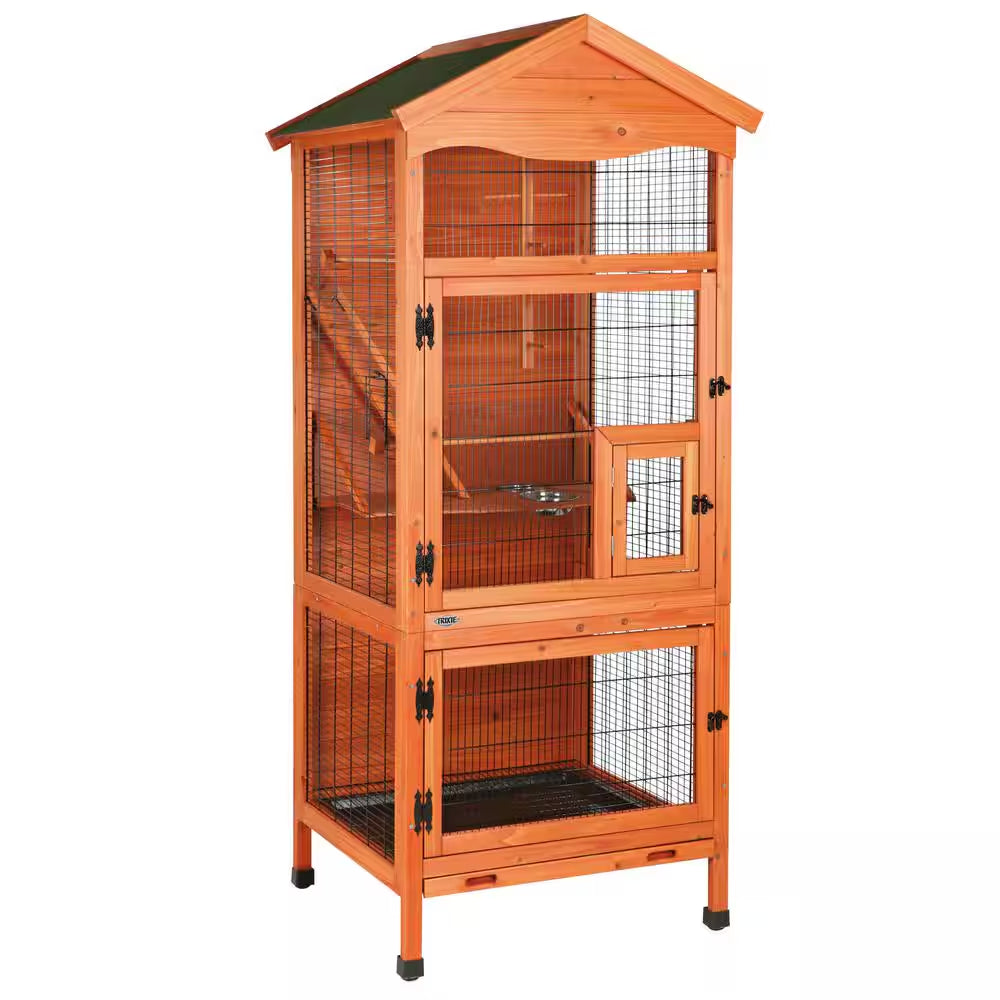 30.5 In. L X 30.5 In. W X 70.75 In. H Aviary Large Wooden Bird House