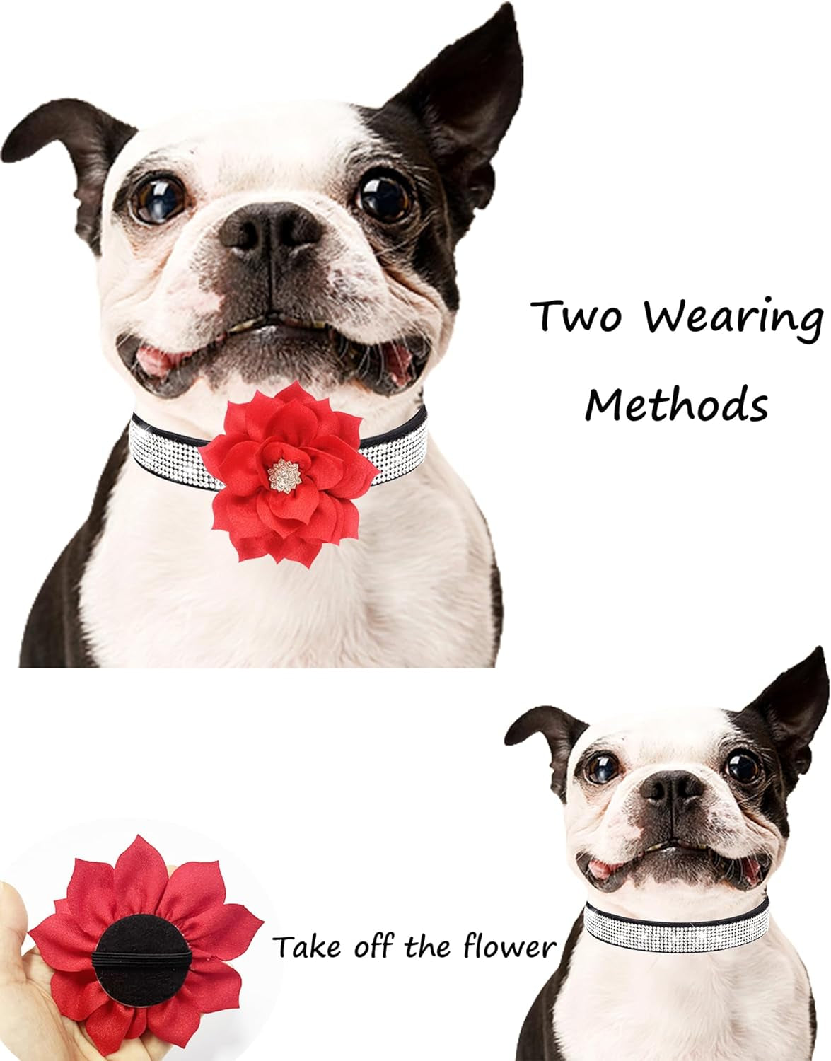 Rhinestone Dog Collar for Small Medium Dogs Pink XS Dog Collar for Girl Female D