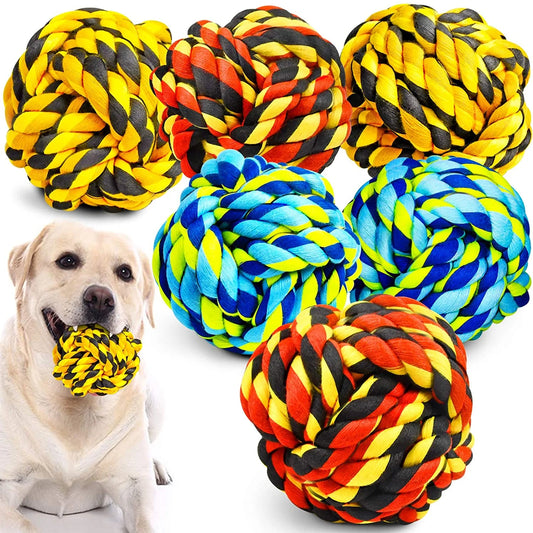 Dog Chew Toys – 6-Pack Heavy Duty Ropes & Balls for Aggressive Chewers