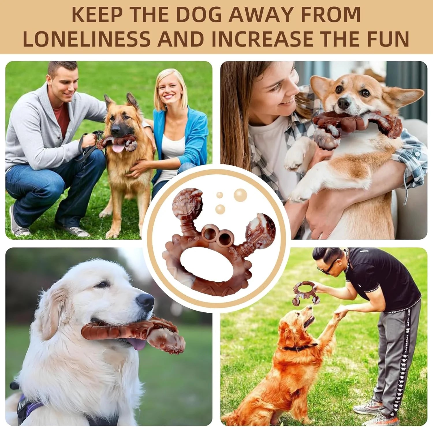 Dog Chew Toy for Aggressive Chewers – Tough & Interactive Bone for Medium to Large Dogs